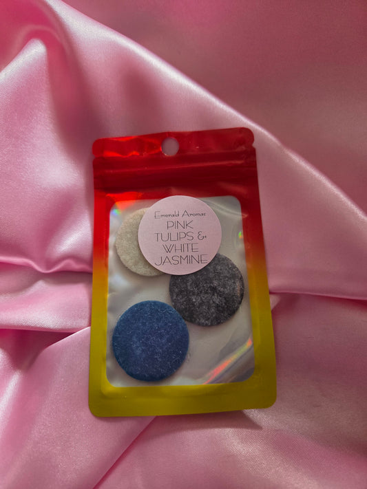 Pink Tulips & White Jasmine Laundry Inspired Hoover / Vacuum Discs 3 Pack