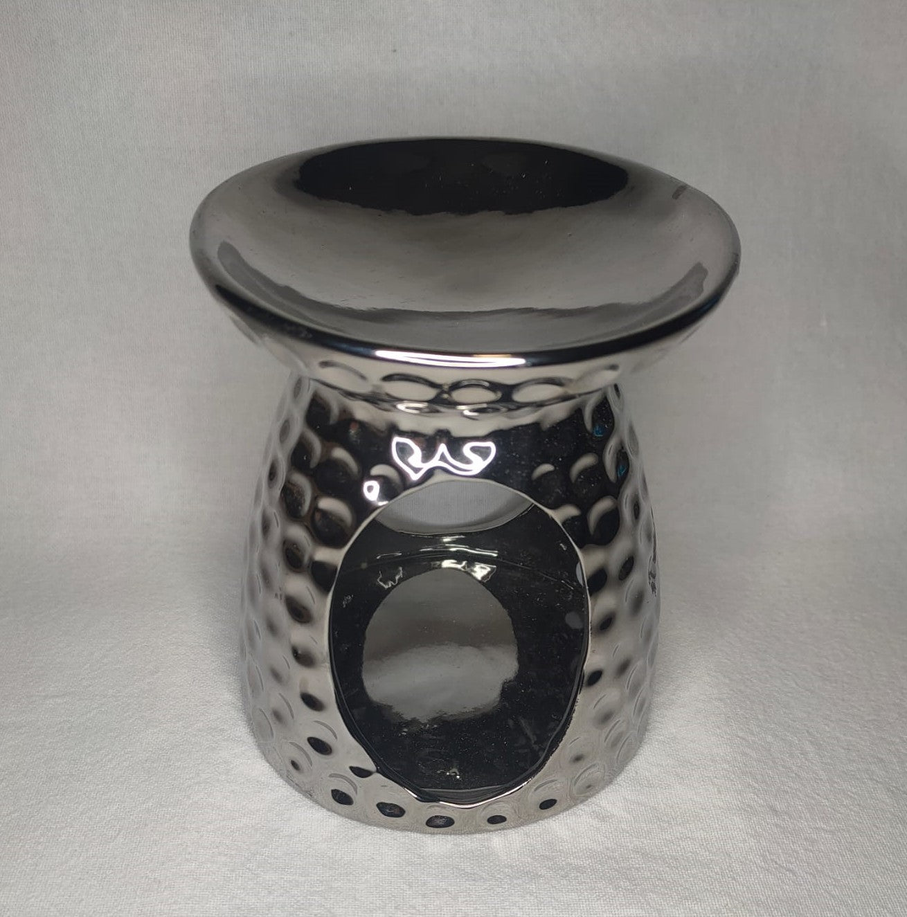 Silver Chrome Hammered Wax melt Burner